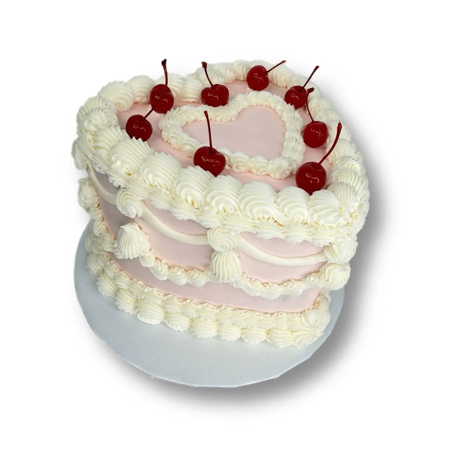 2-Tone Vintage Heart Cake That's The Cake Bakery