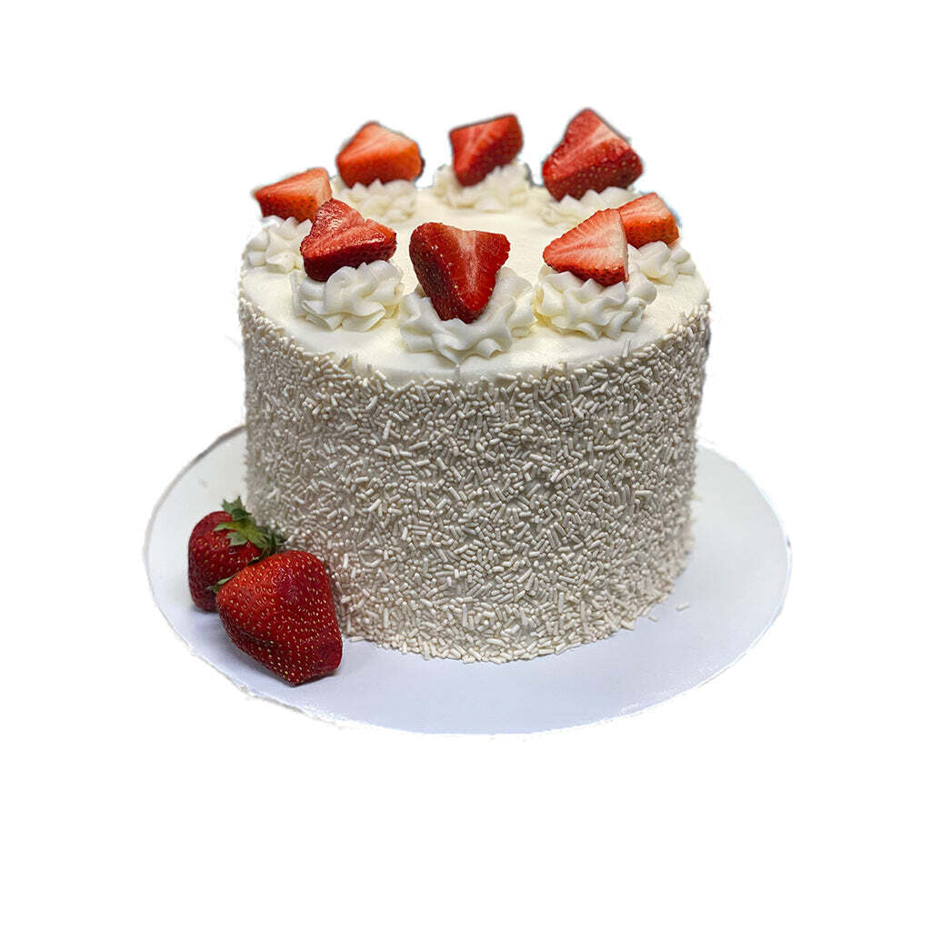 Signature White Chocolate + Strawberry Cake - That's The Cake Bakery