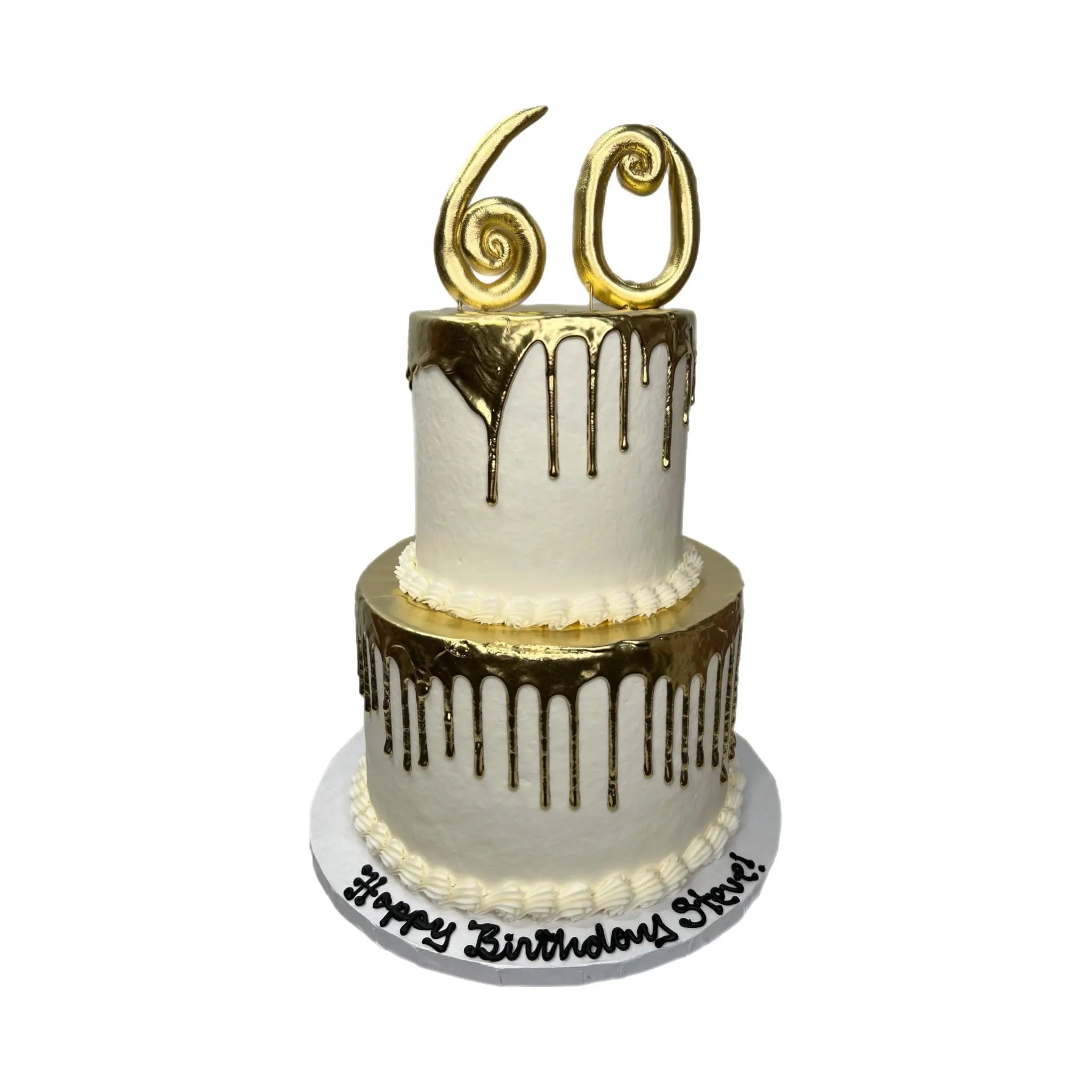 2 Tier Metallic Drip + Age That's The Cake Bakery