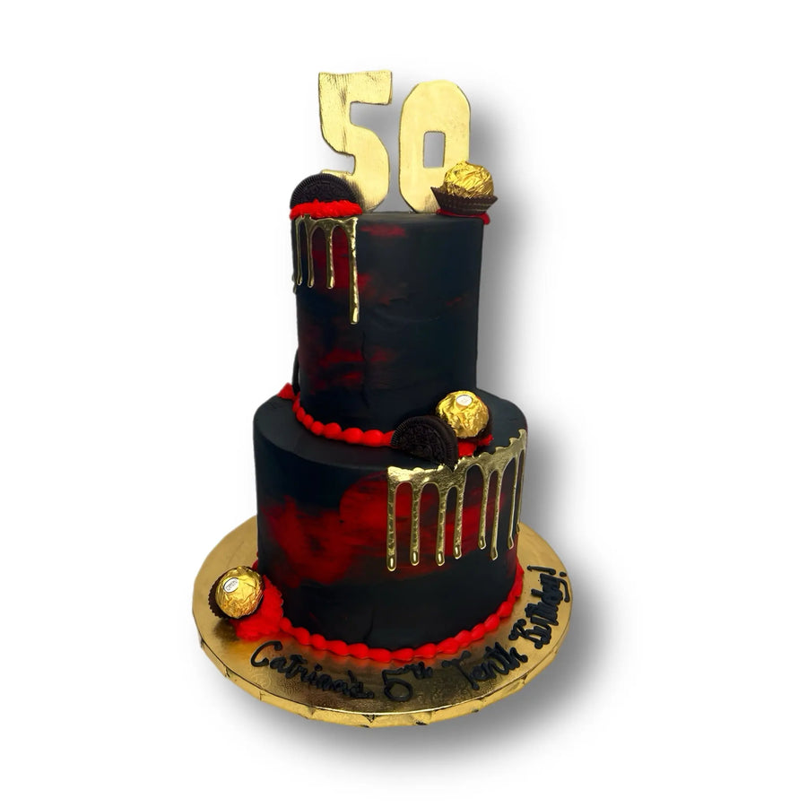 Marbled Tiered Drip Cake That's The Cake Bakery