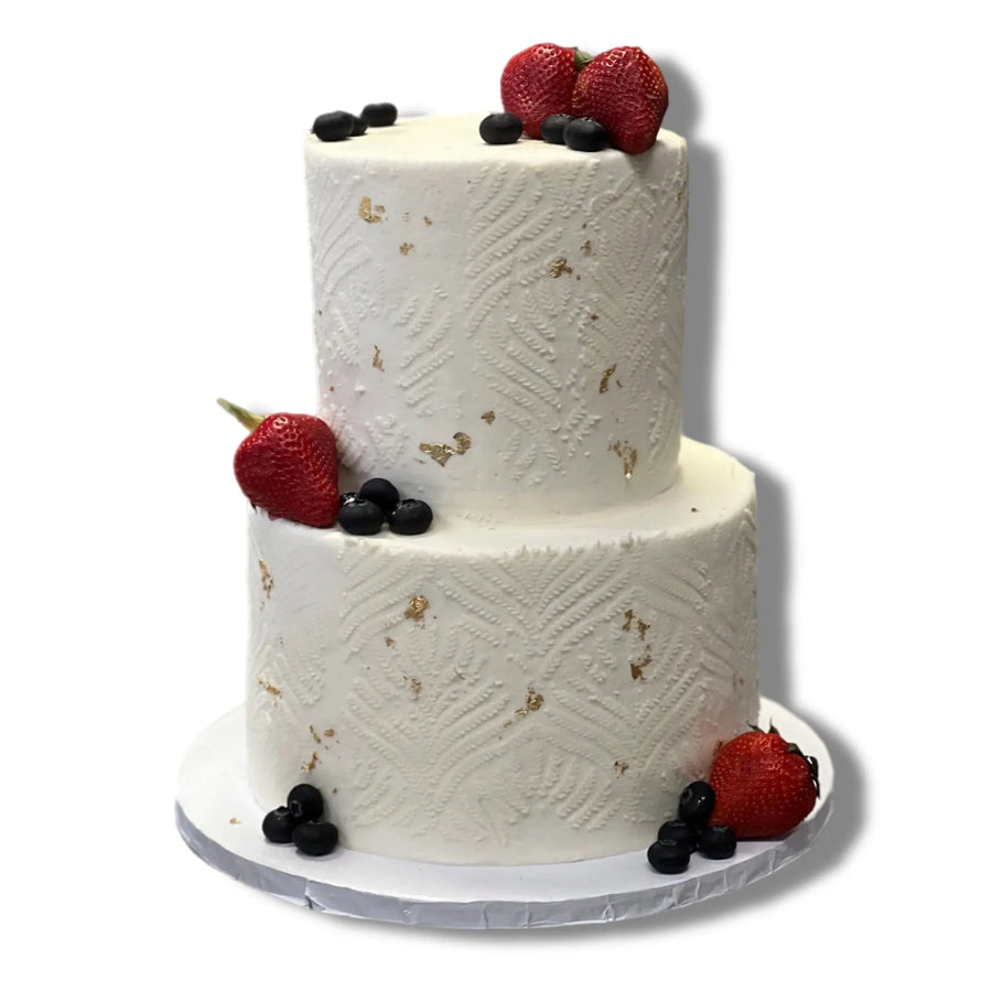White Stencil & Gold Leaf That's The Cake Bakery