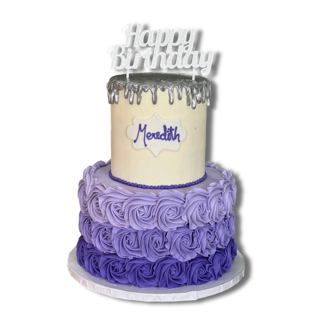 Purple Ombre Rosettes - 2 Tier