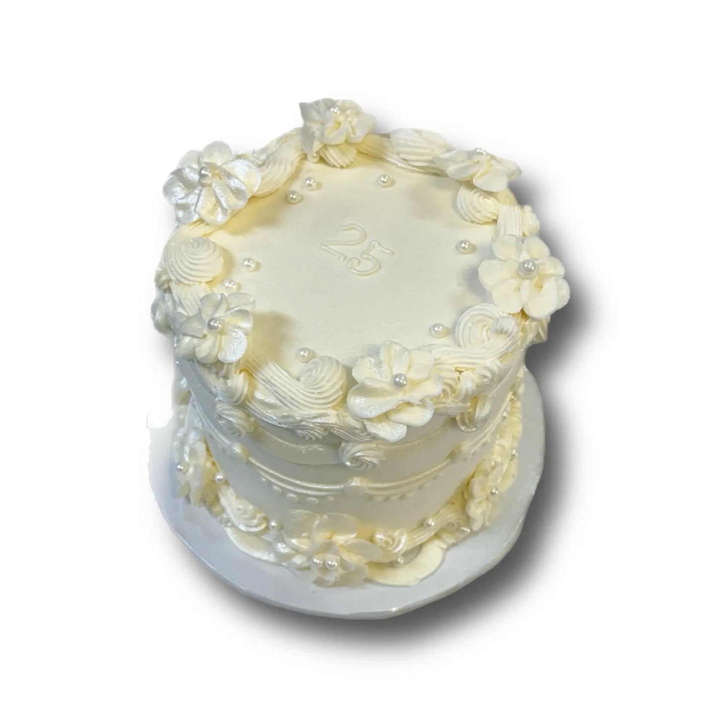 Monochrome Piping Floral Decor That's The Cake Bakery