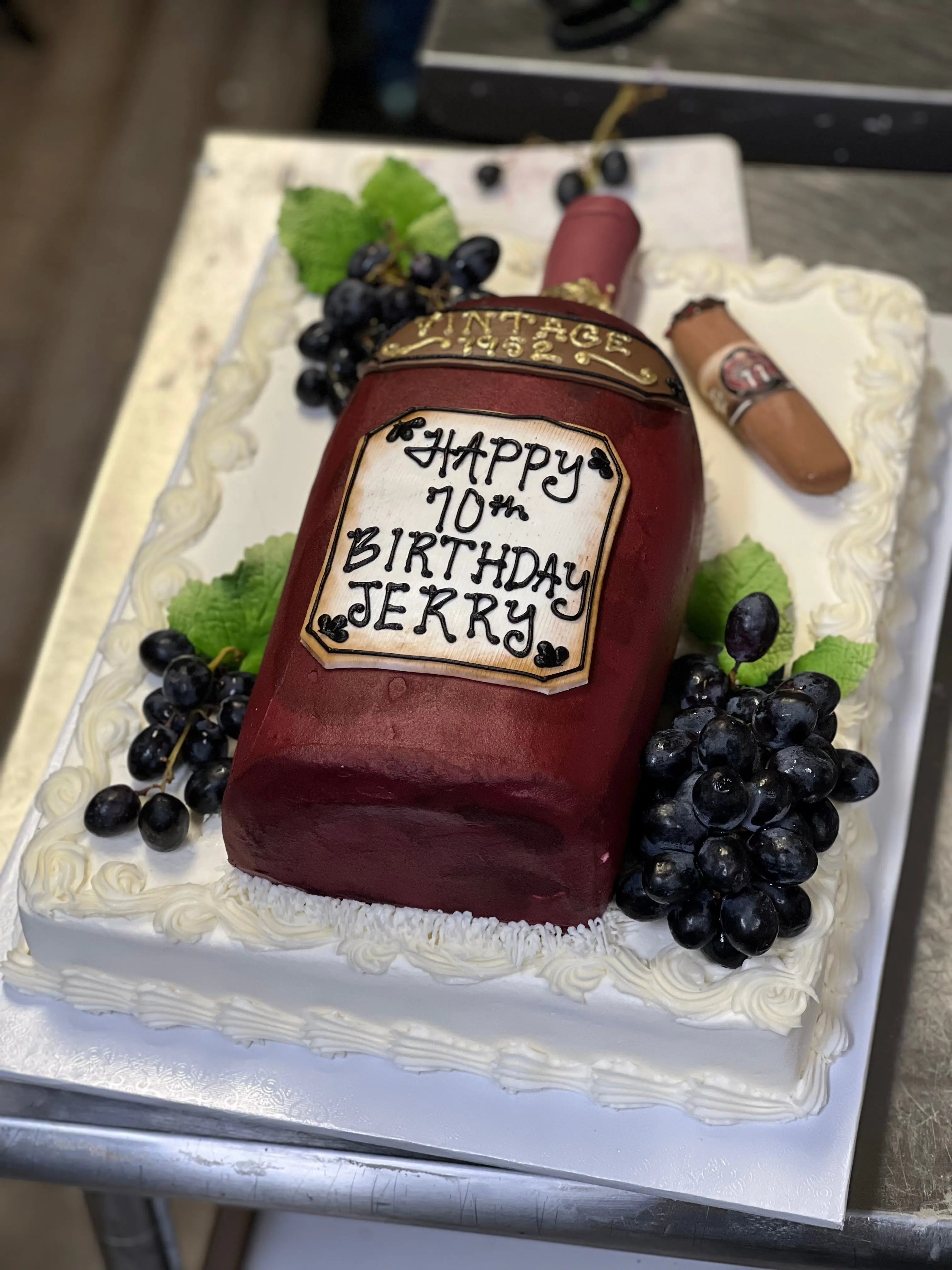 Vintage Birthday Wine Bottle That's The Cake Bakery
