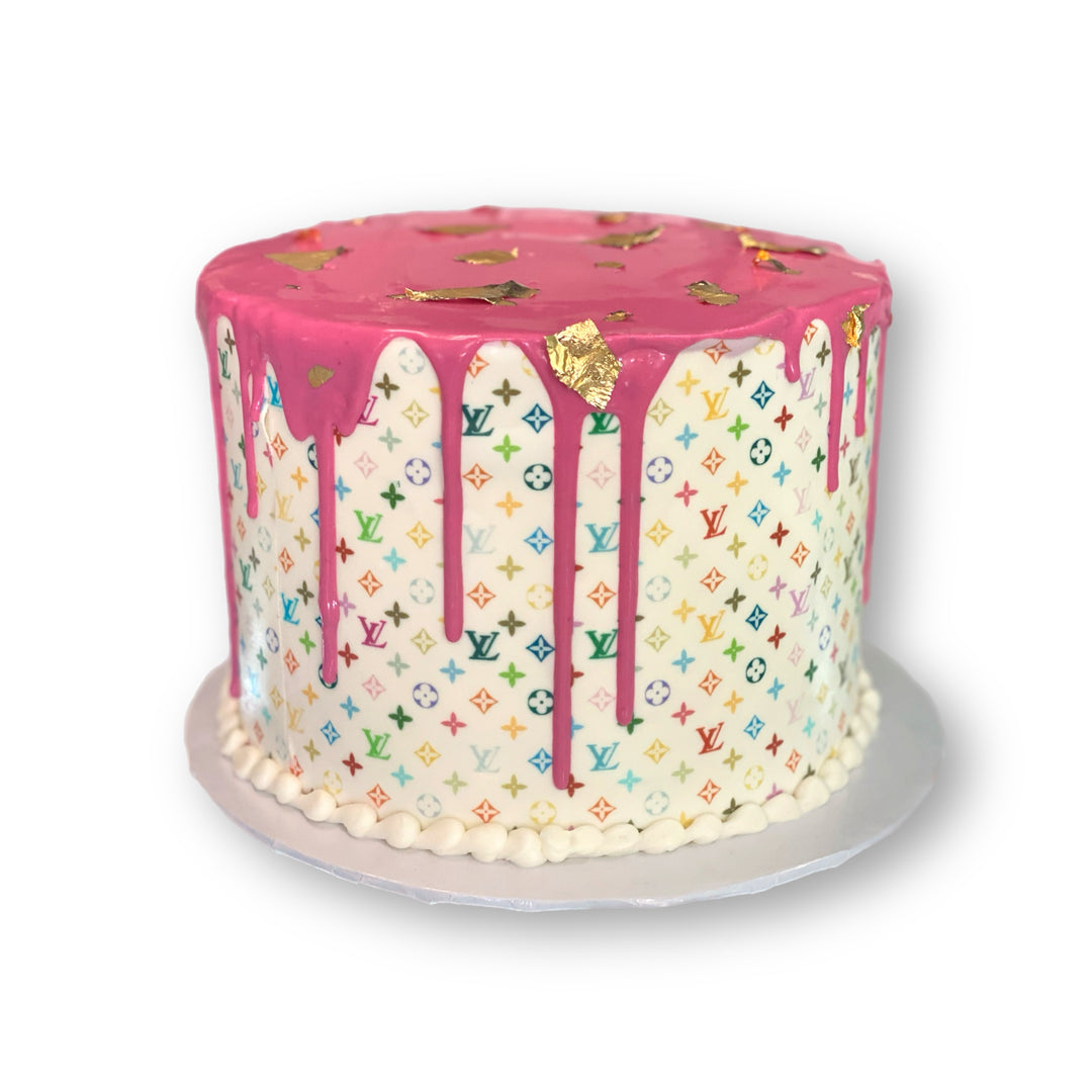 Designer Colorful Print Cake