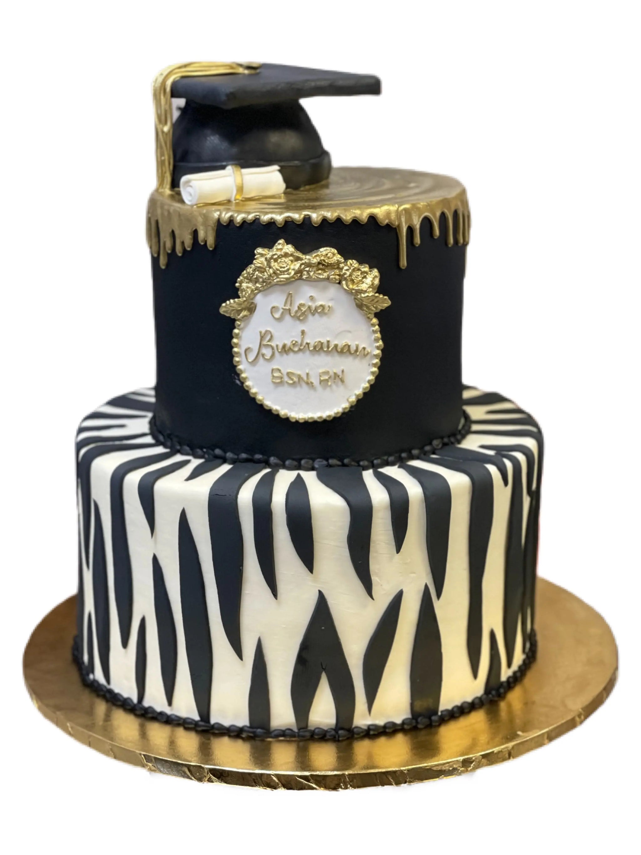 Zebra Print Graduation Cake That's The Cake Bakery