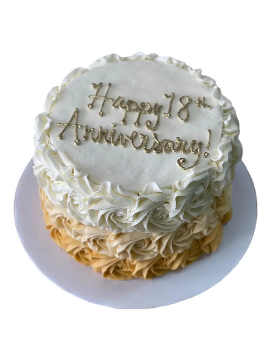 Ombre Buttercream Rosettes with Message That's The Cake Bakery