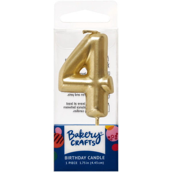 Gold Number Candle - Four