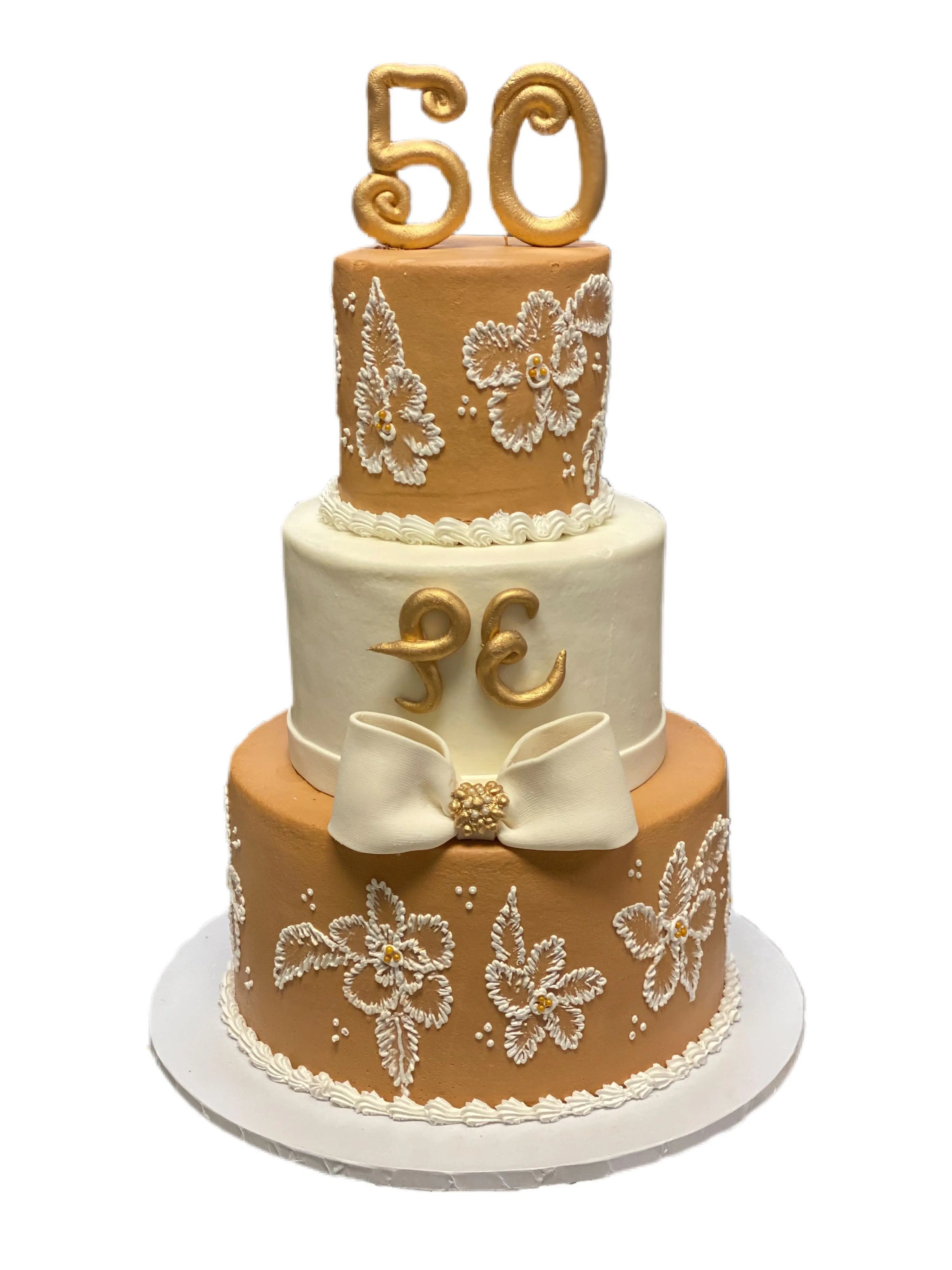 Brushed Embroidery Floral 50th Birthday That's The Cake Bakery