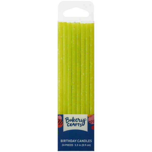 Lime Green Glitter Candles