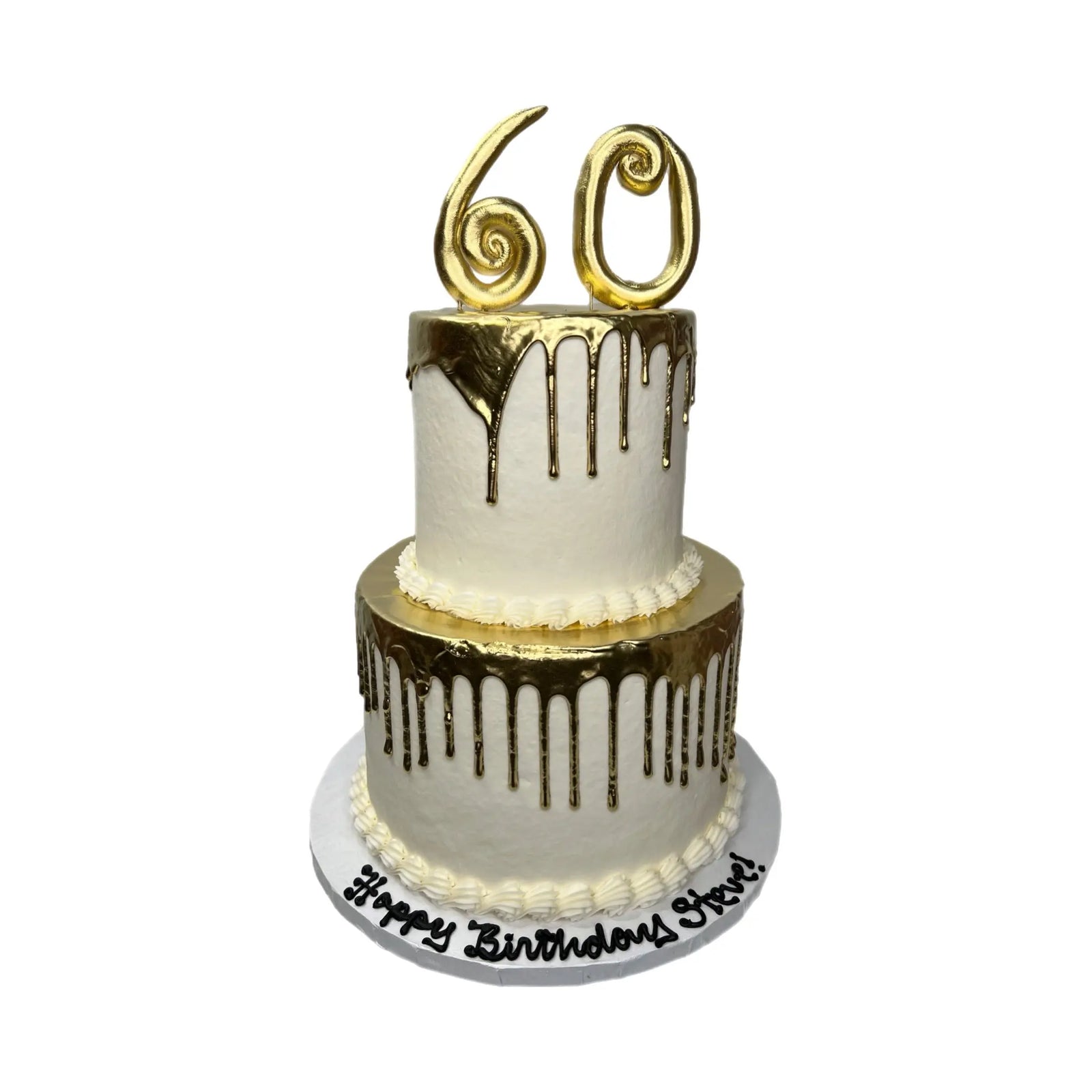 2 Tier Metallic Drip + Age That's The Cake Bakery