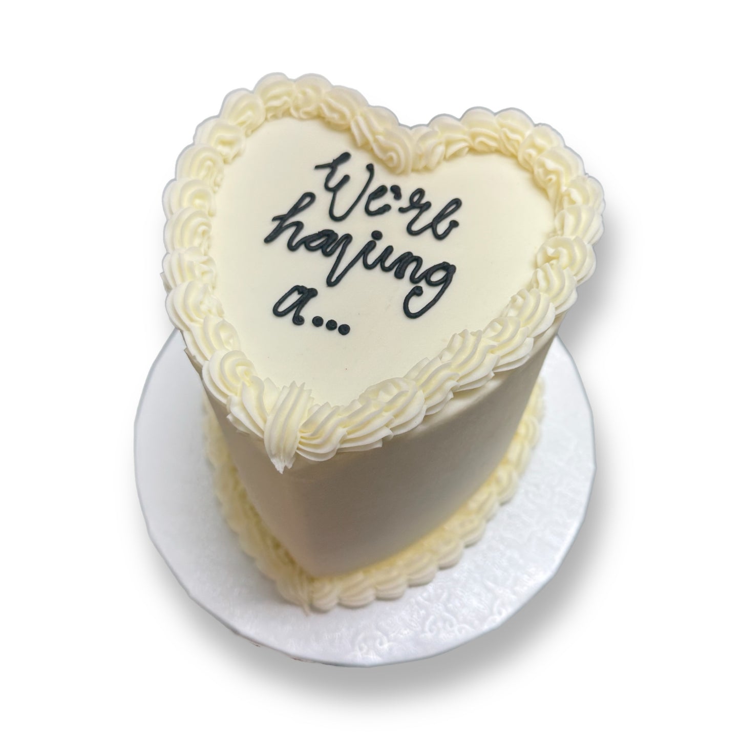 Simple Gender Reveal Heart Cake