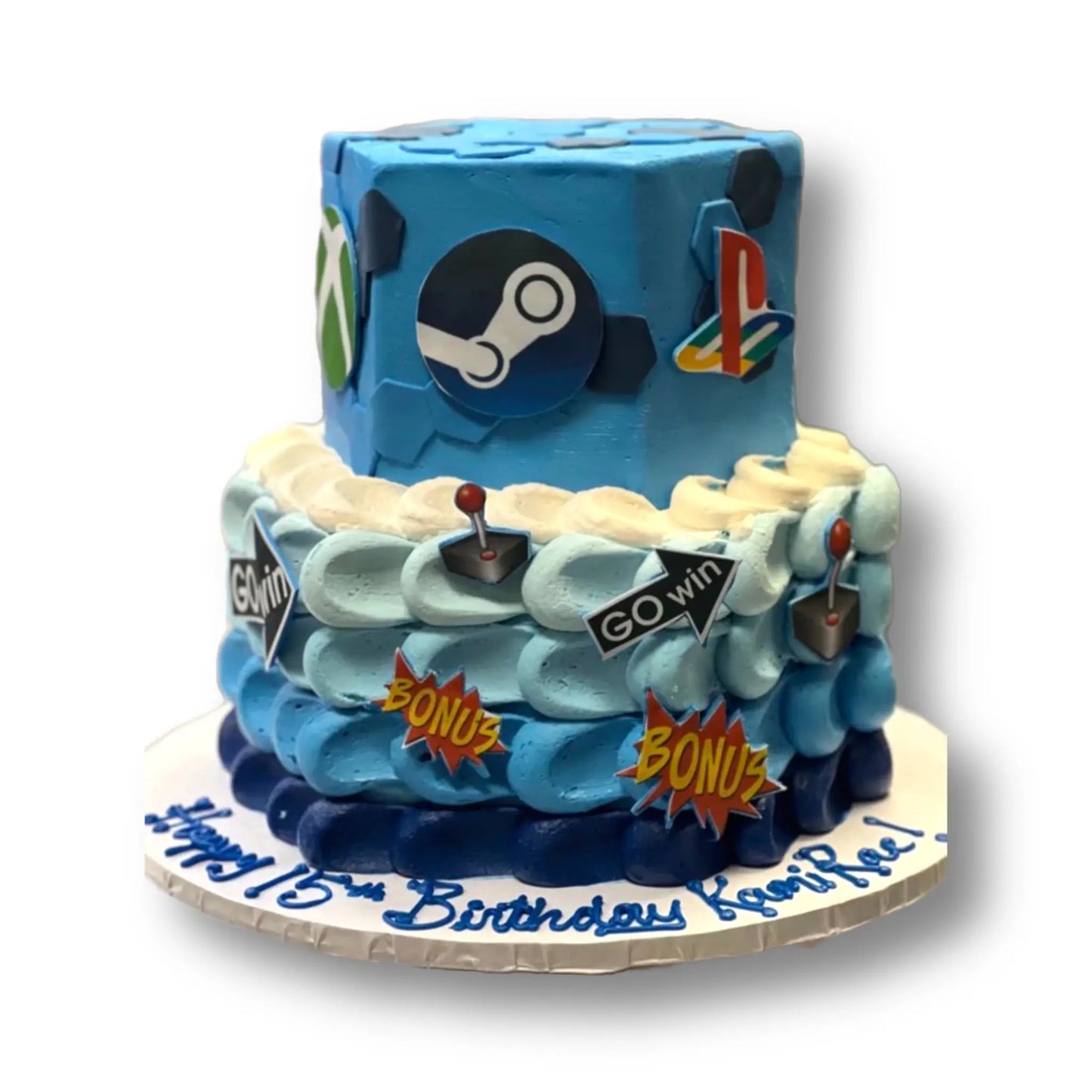 Ombré Blue Video Game Inspired That's The Cake Bakery
