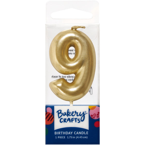 Gold Number Candle - Nine