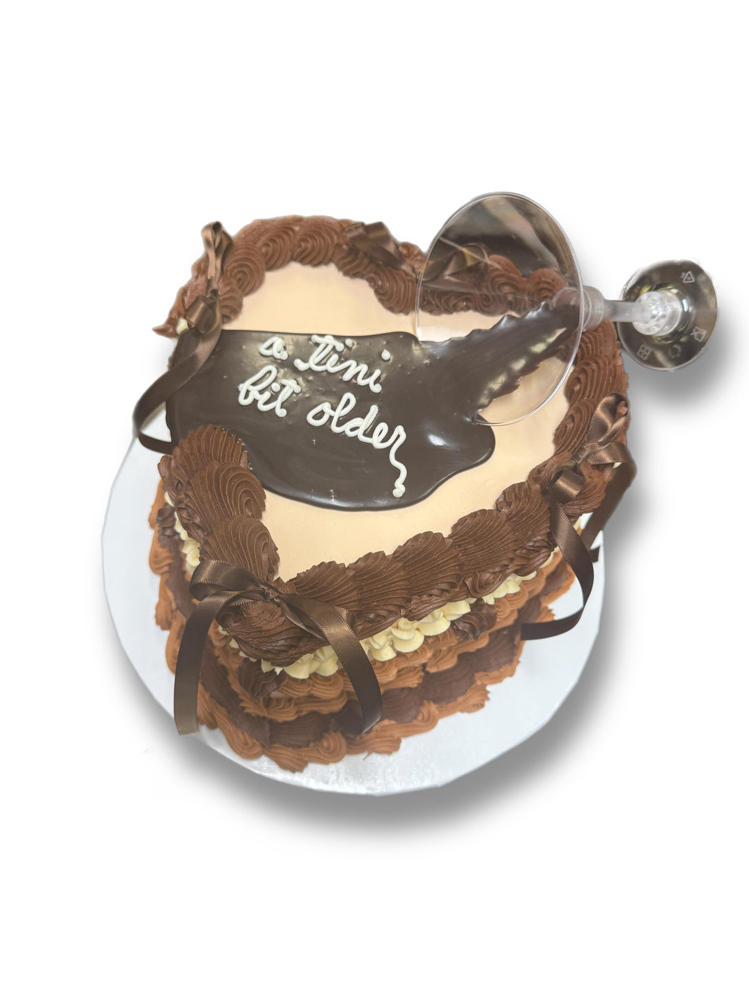 Espresso Martini - tini bit older cake with ribbon bows