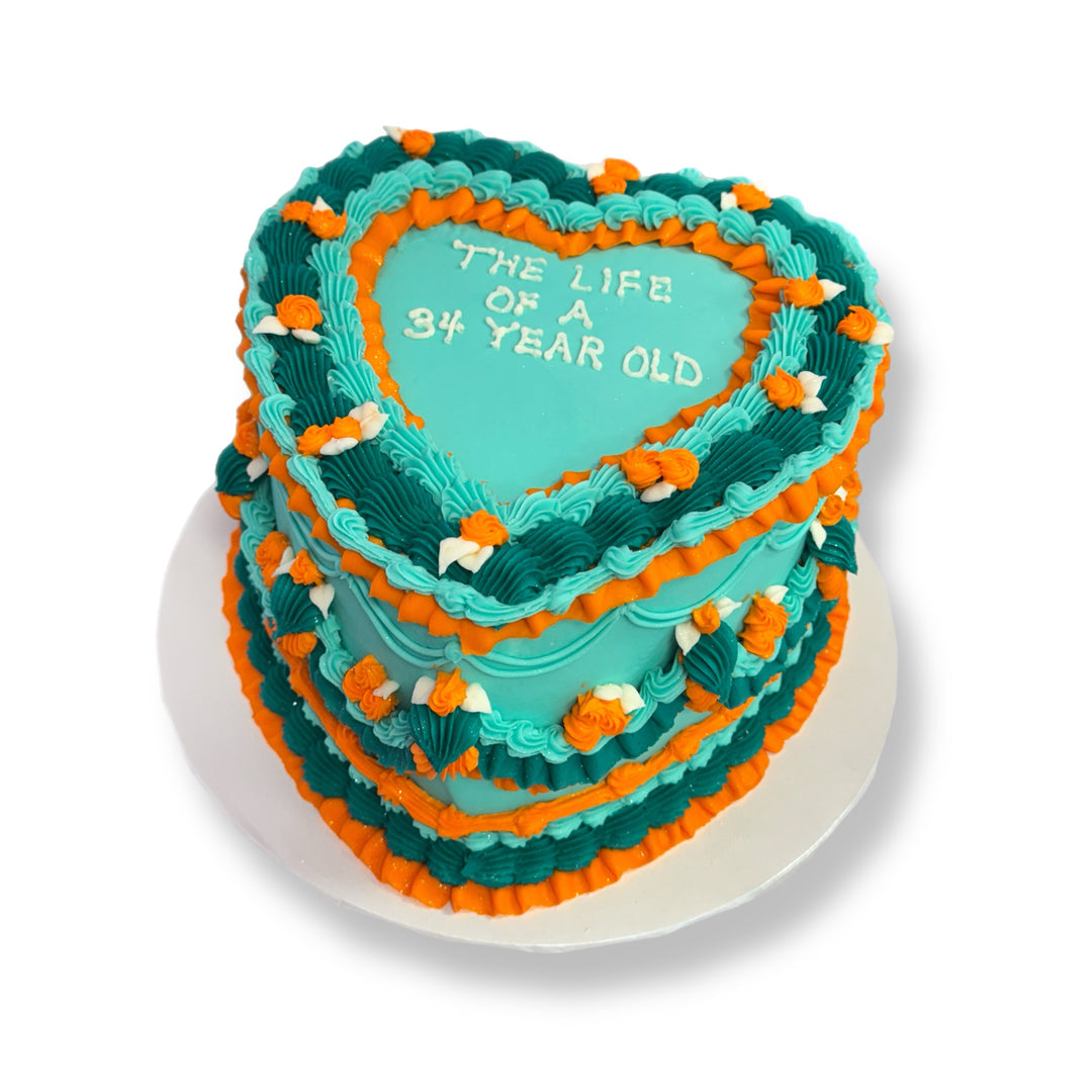 Life of A Show Girl Heart Cake