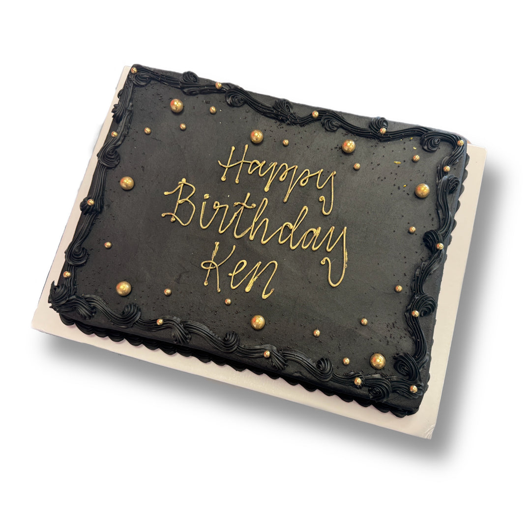 Black and Gold Birthday Cake
