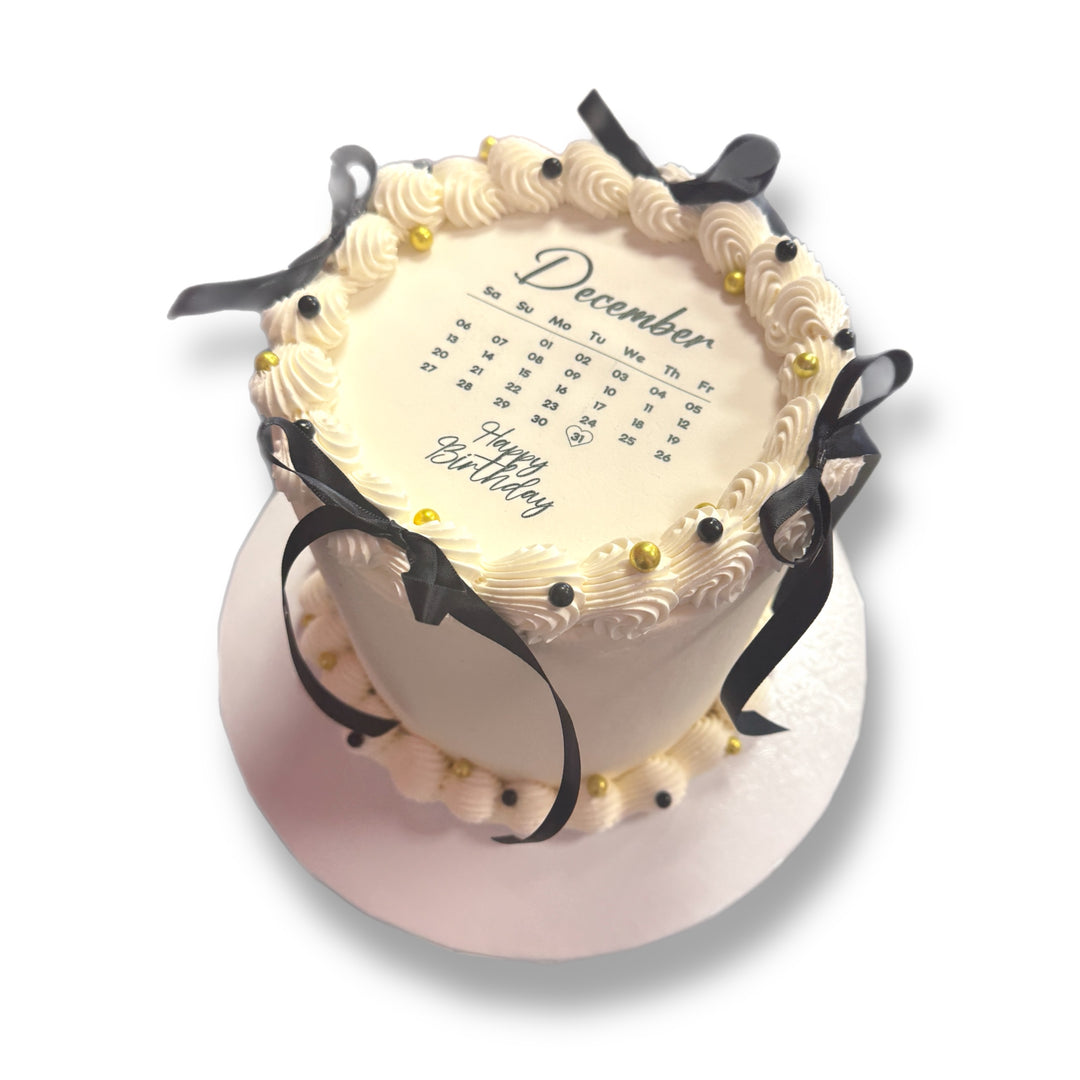 Calendar Cake with Ribbon Bows