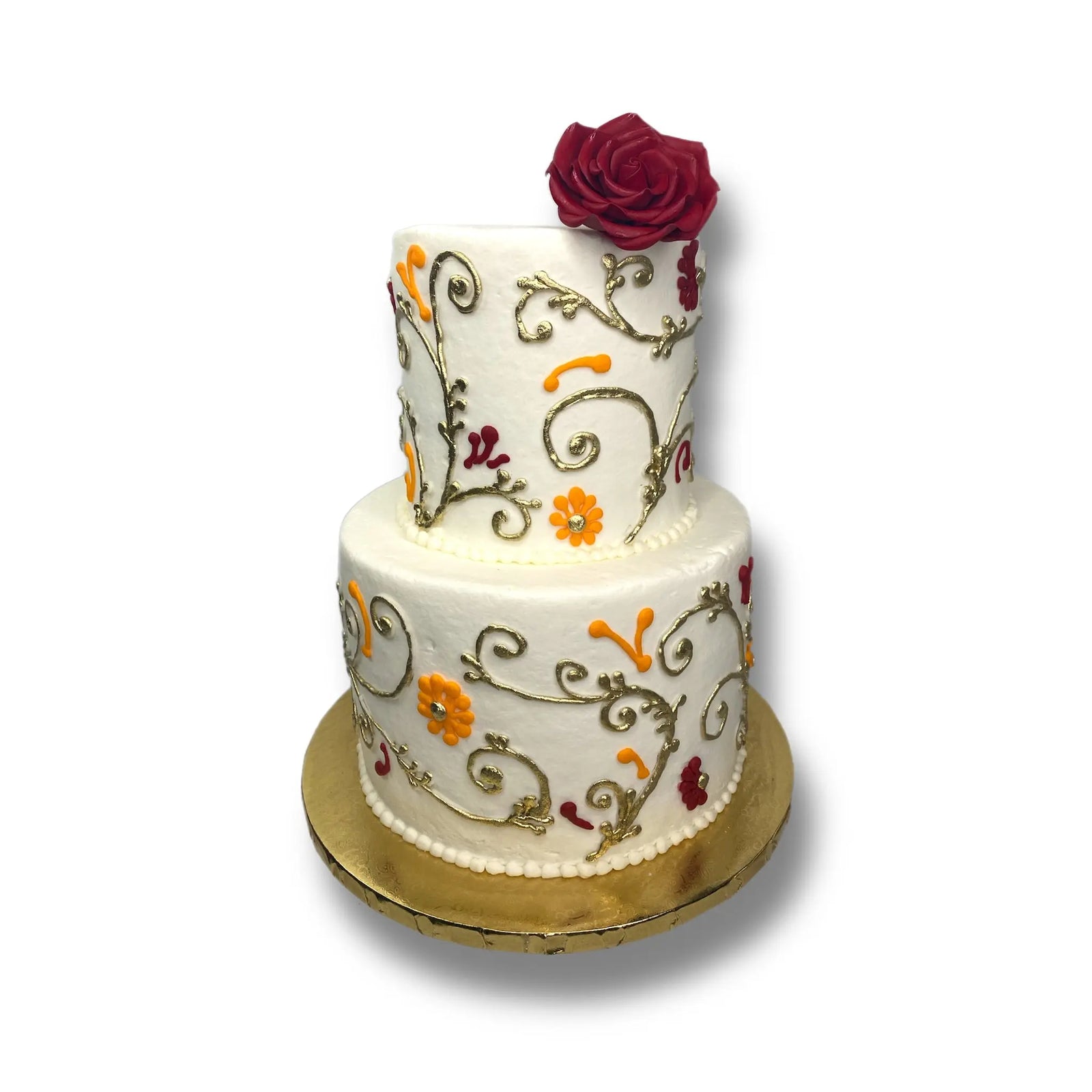Fancy Buttercream Gold Piping That's The Cake Bakery