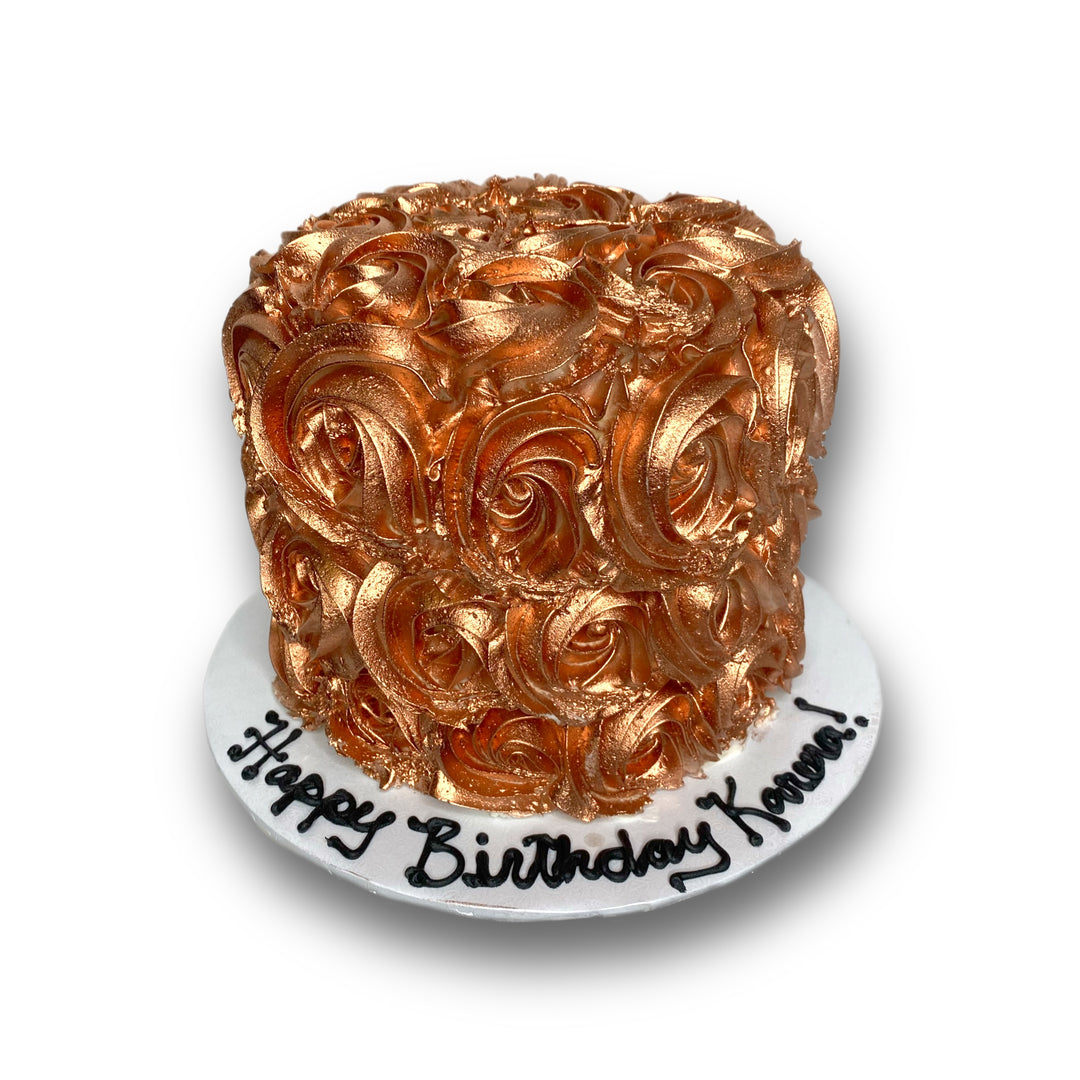 Metallic Rosettes Cake