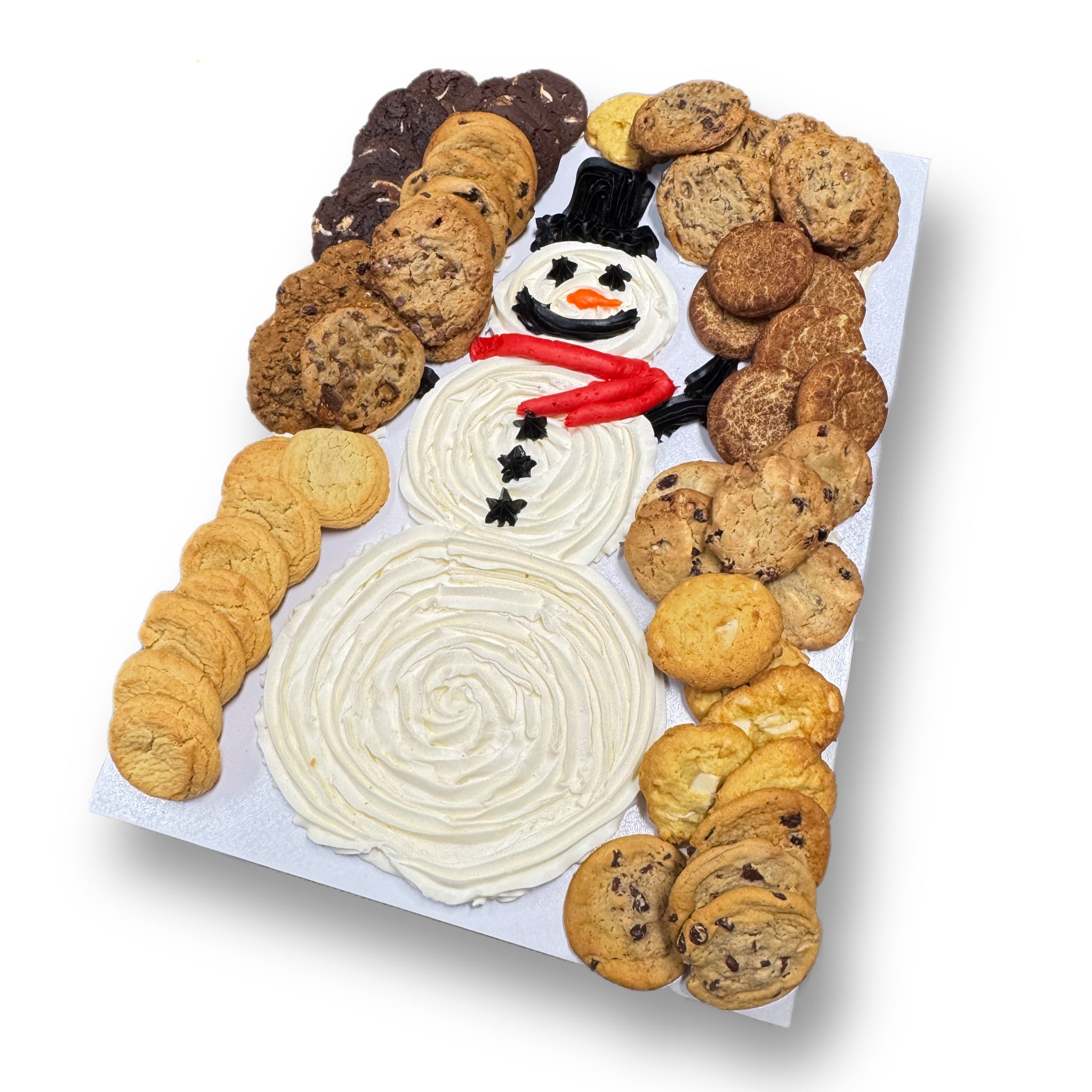 Snowman Buttercream Charcuterie Cookie Board