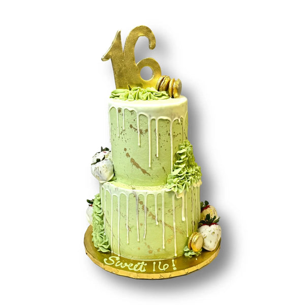 Sweet 16 Olive Green Cake That's The Cake Bakery