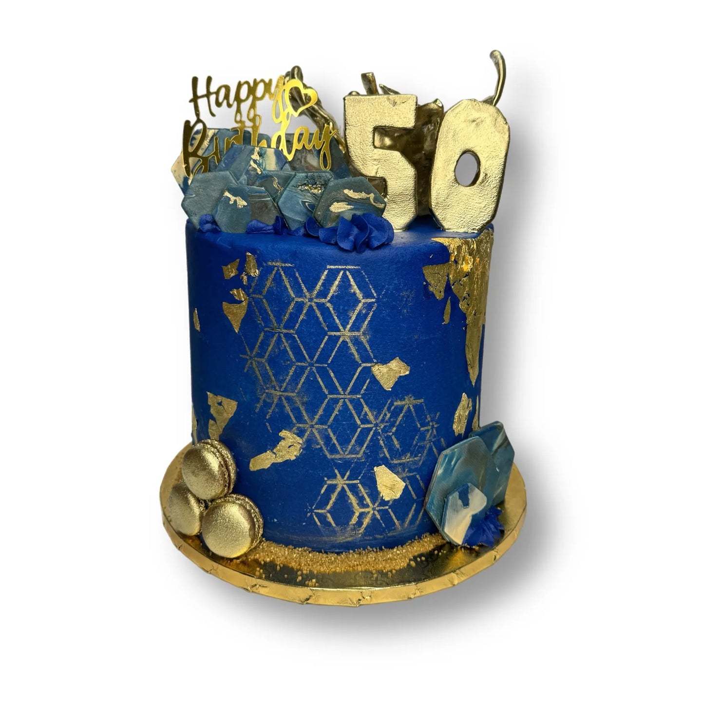 50th Gold Birthday with Stencil That's The Cake Bakery