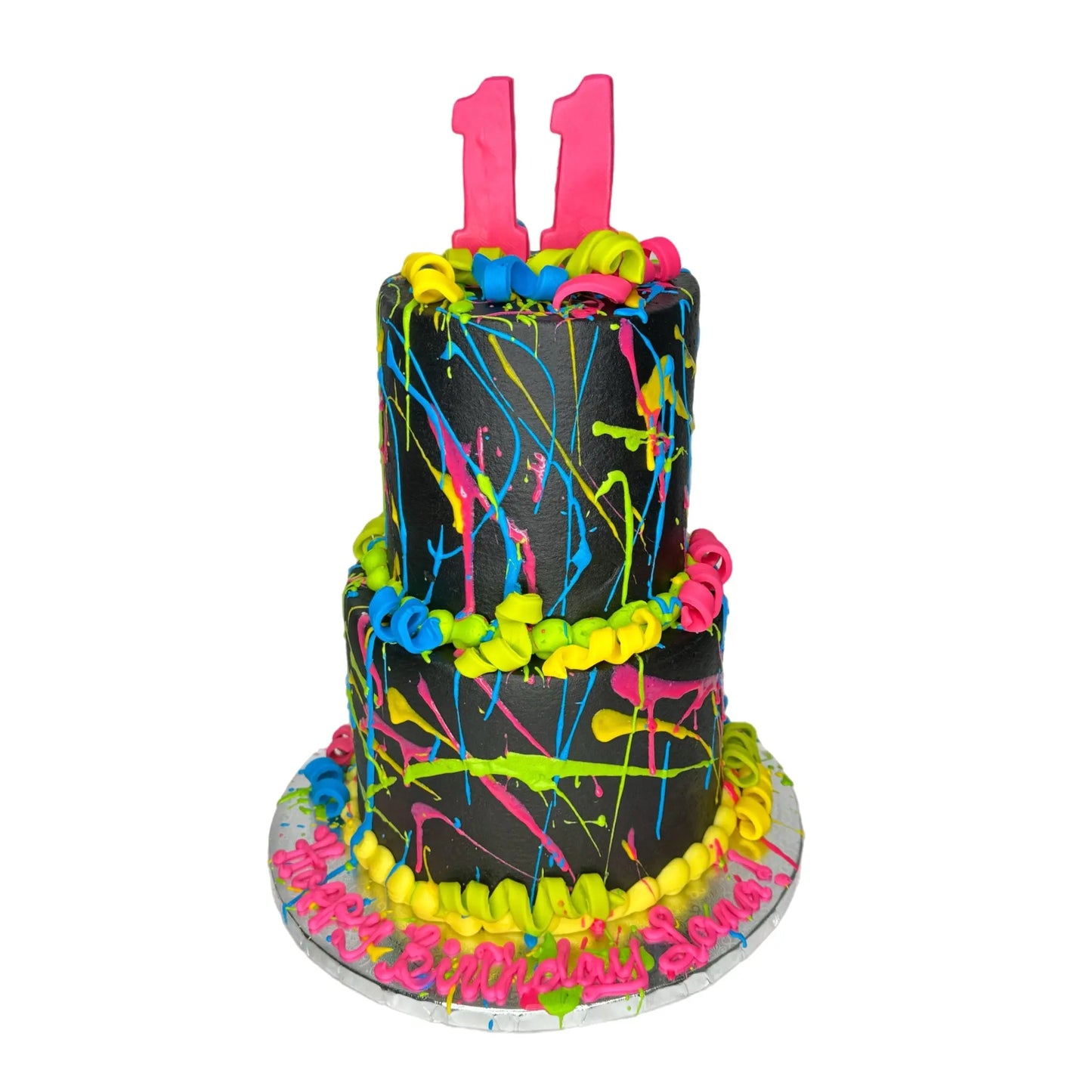 Neon Splatter Cake That's The Cake Bakery