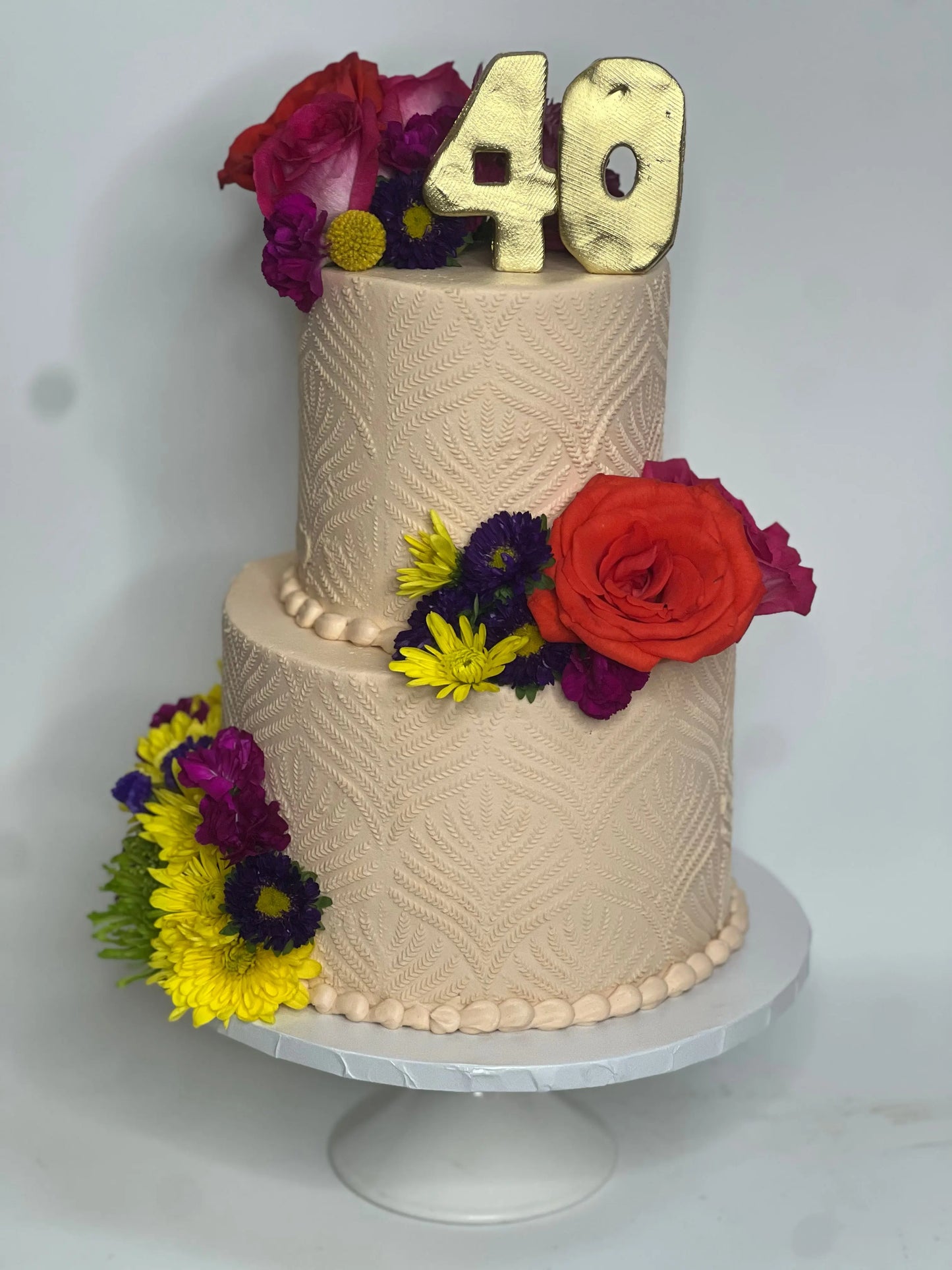 40th Monochrome Stencil That's The Cake Bakery