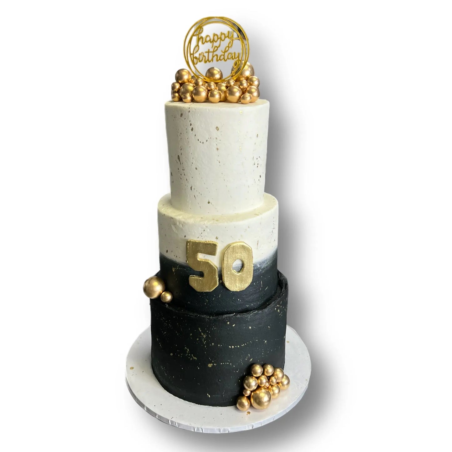 50th Birthday Black White and Gold That's The Cake Bakery