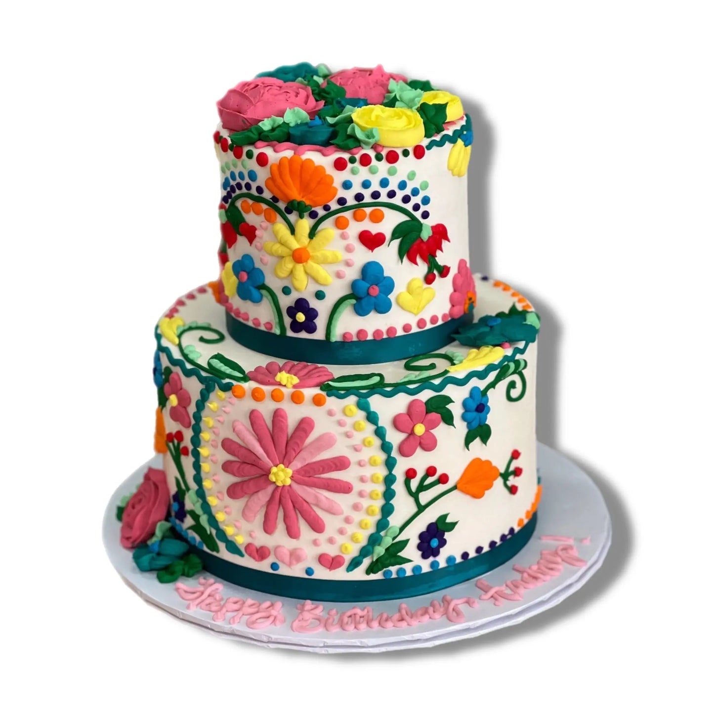 Mexican Embroidery Cake 2 tier That's The Cake Bakery