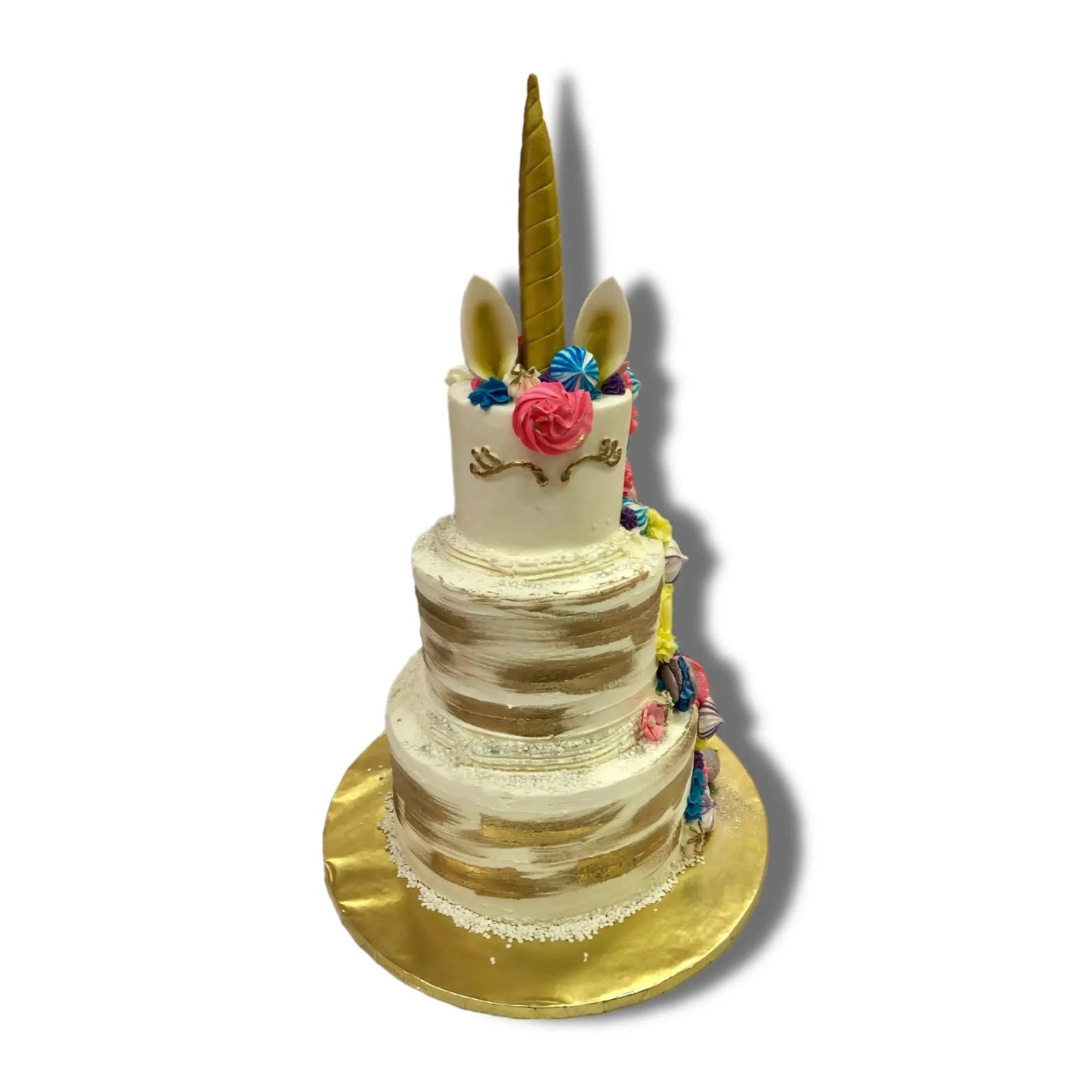 3 Tier Unicorn and Rosettes Mane That's The Cake Bakery