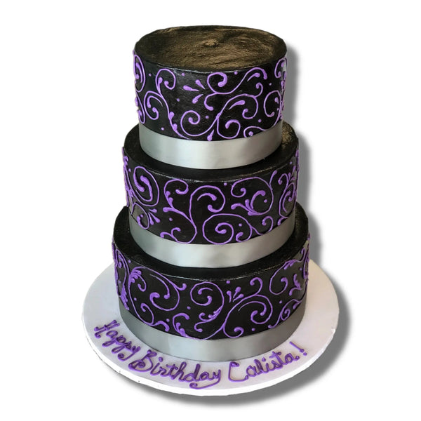 Royal Purple Scrolling That's The Cake Bakery