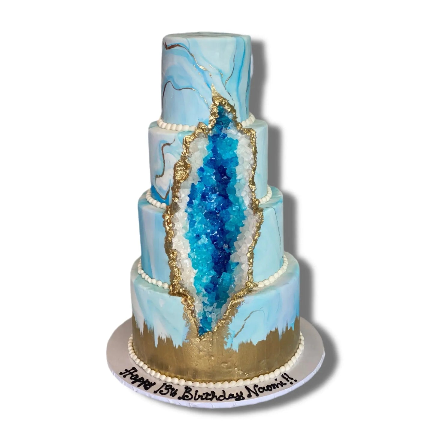 Royla Blue Geode Sweet 16 That's The Cake Bakery