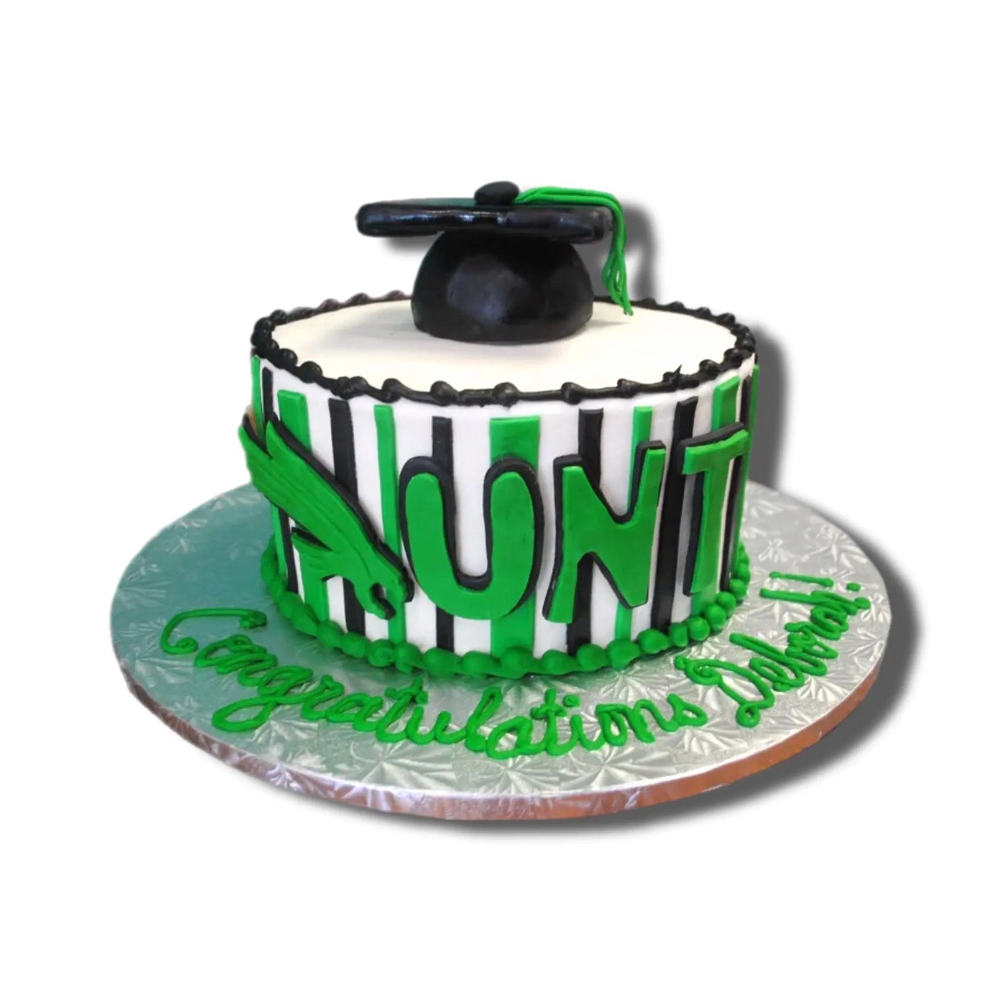 One Tier UNT Graduation Cake That's The Cake Bakery
