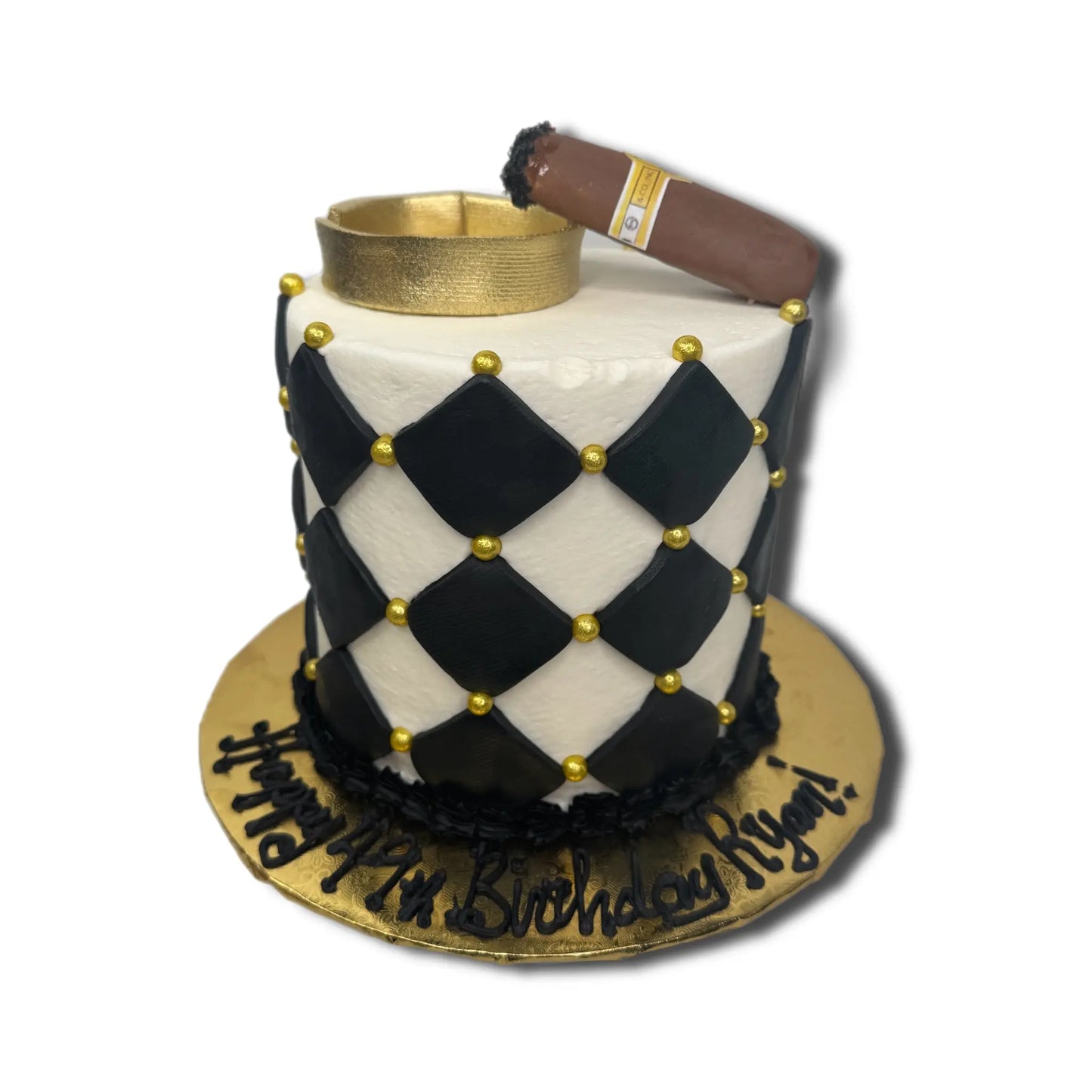 Classy Gentleman Cake with Fondant Cigar That's The Cake Bakery