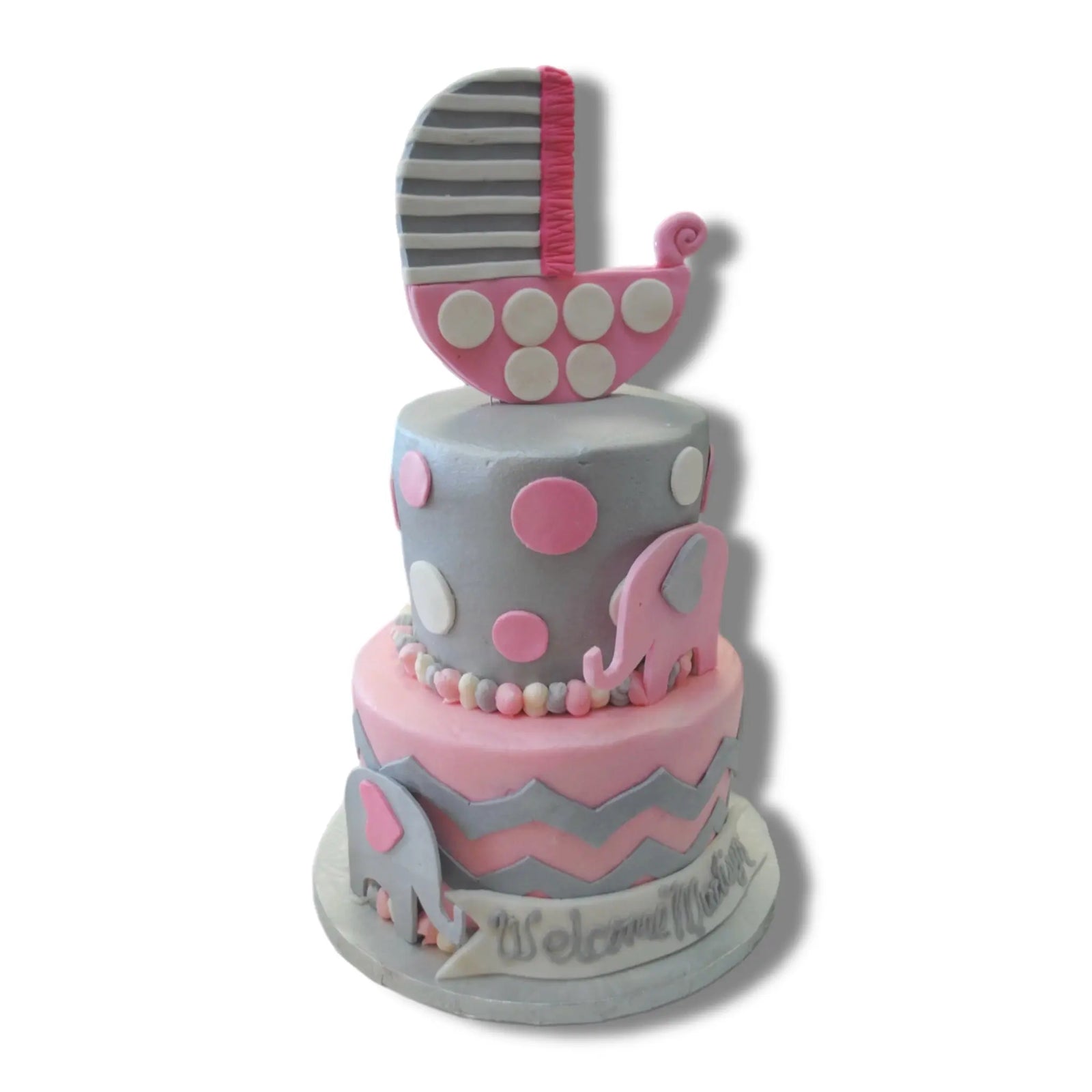 Pink & Grey Elephants That's The Cake Bakery