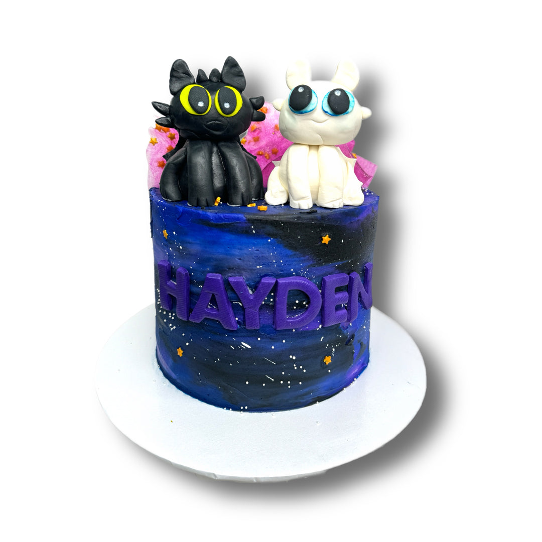 Light Fury & Toothless Cake