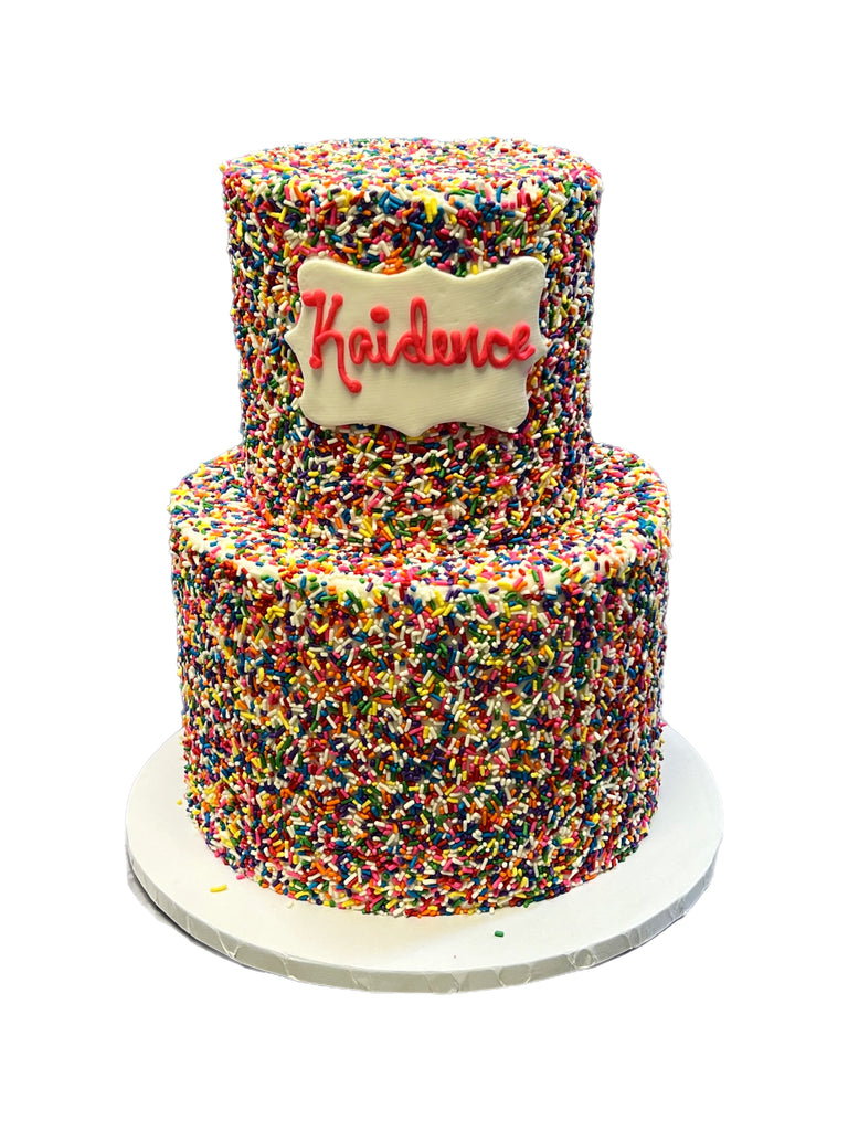 I Love Sprinkles Cake (2 tier) - That's The Cake Bakery