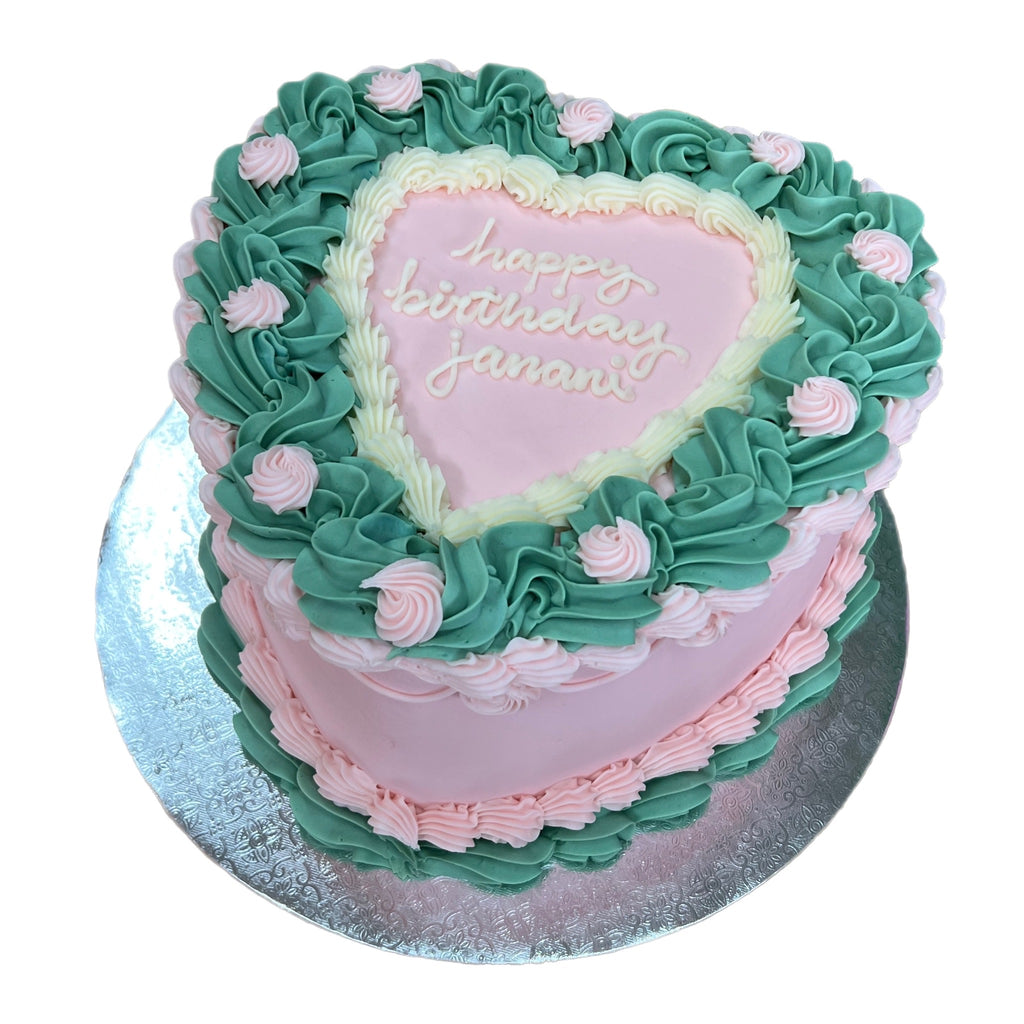 Heart Cake with Rosettes - That's The Cake Bakery