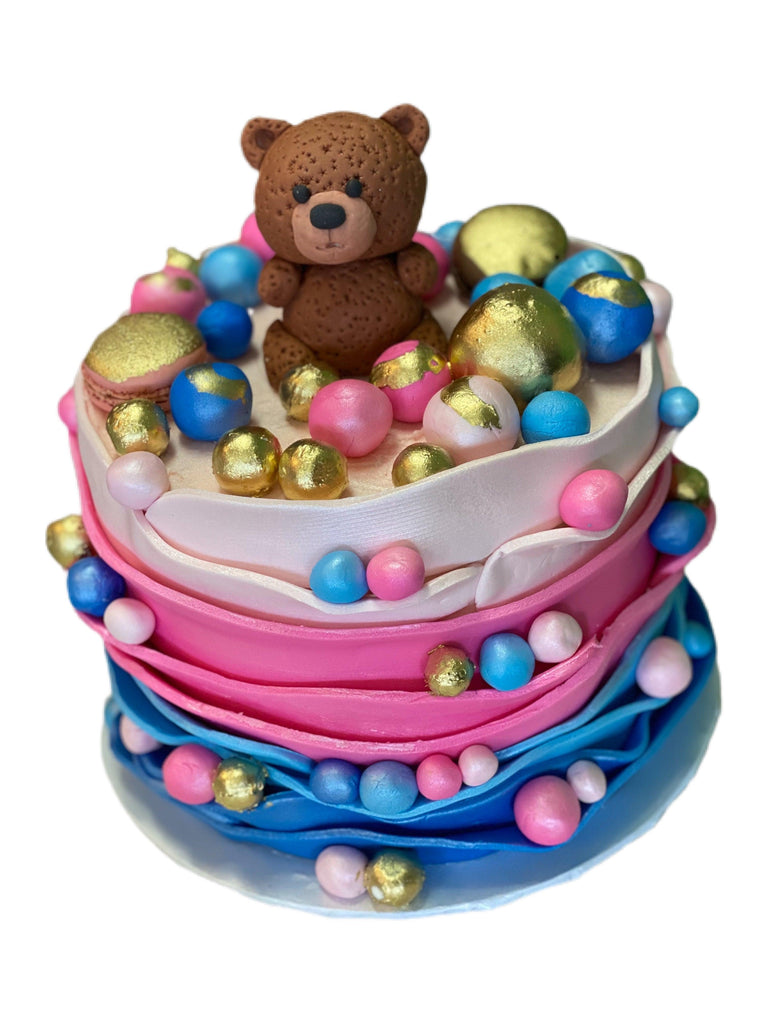 Baby Shower Cake with Fondant Bear - That's The Cake Bakery