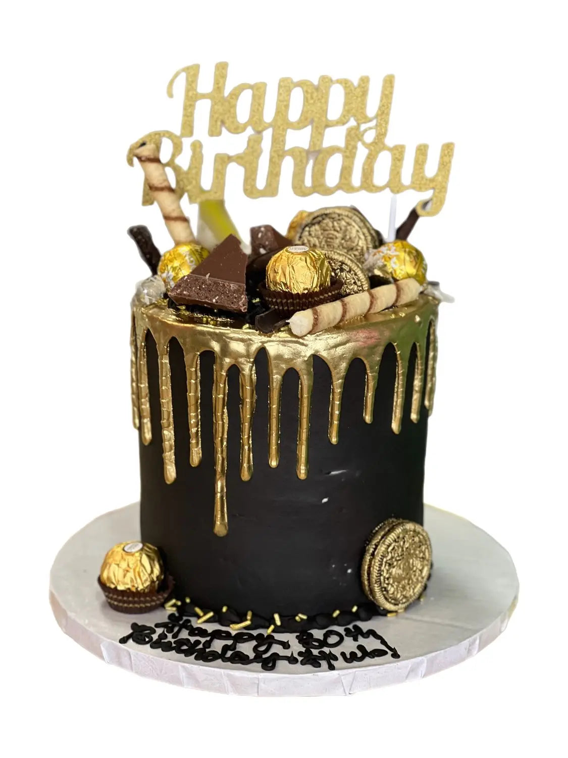 Black & Gold Birthday Cake That's The Cake Bakery