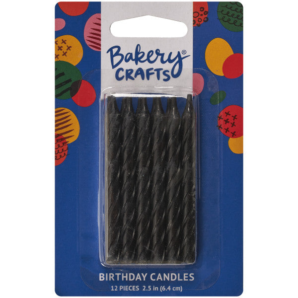 Black Birthday Spiral Candles