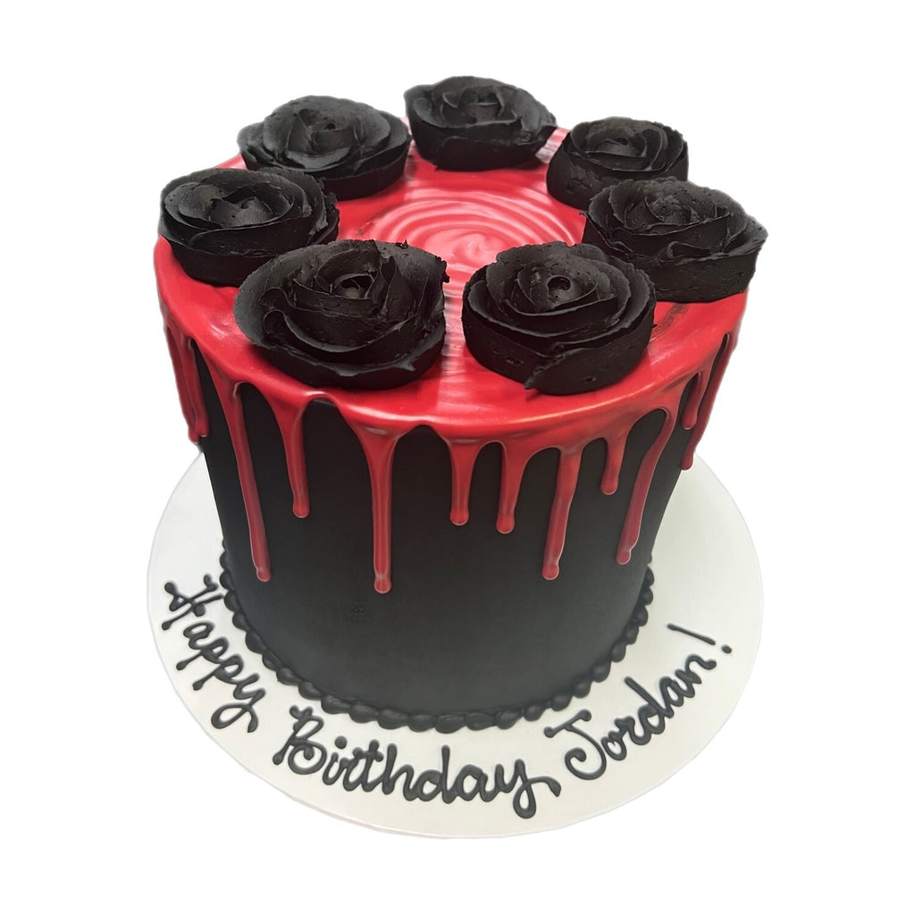 Black Roses with Drip - That's The Cake Bakery