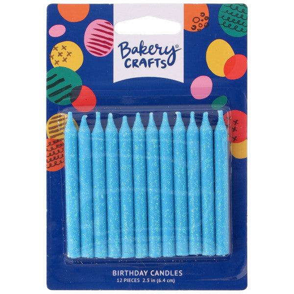 Blue Glitter Party Candles