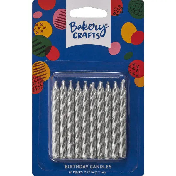 Silver Spiral Candles That's The Cake Bakery