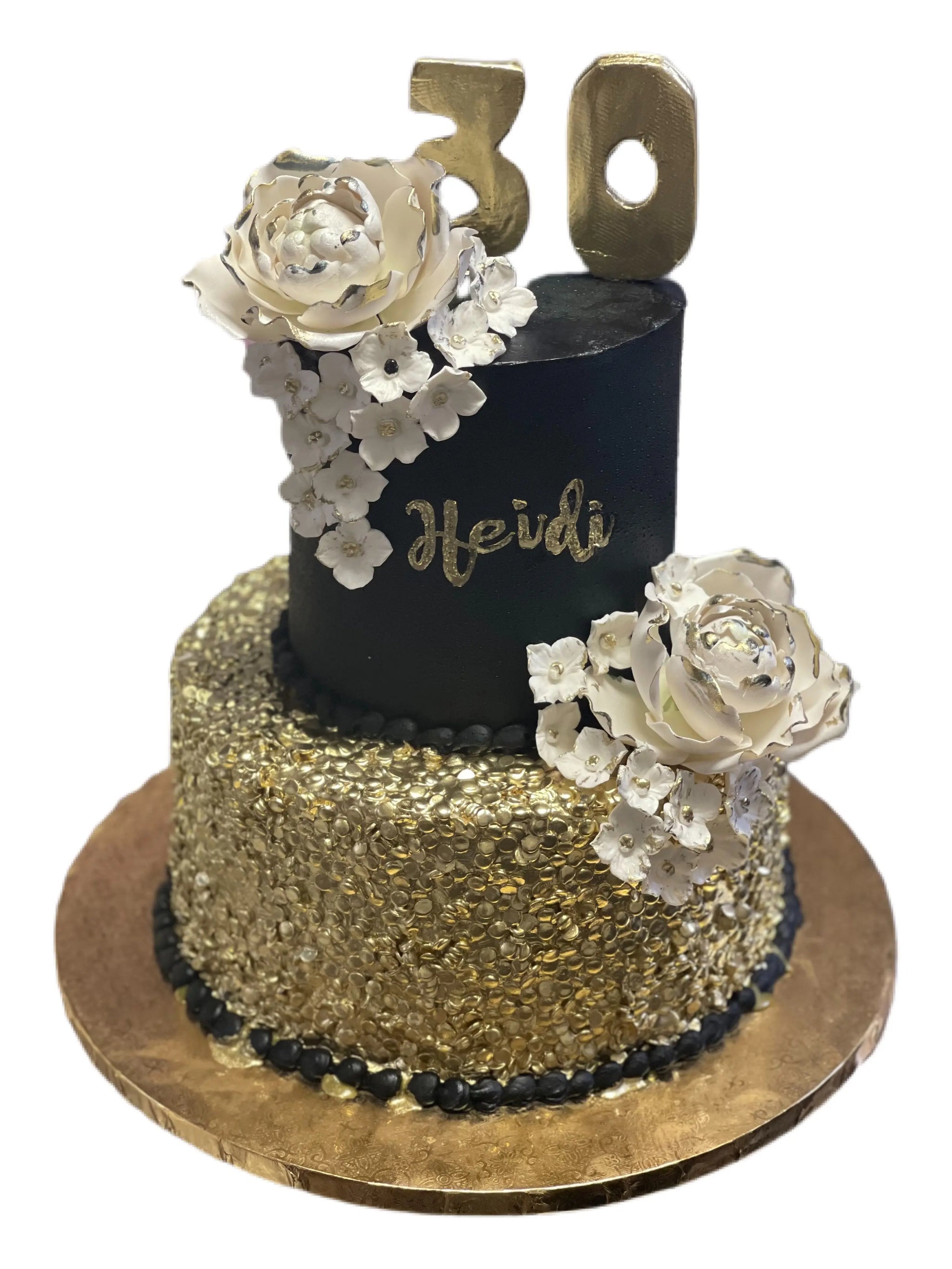 Boujee Blingy Cake with Flowers That's The Cake Bakery
