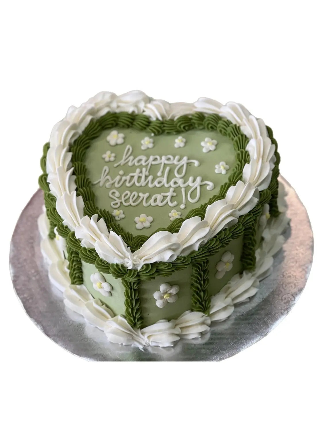 Olive Green Heart Cake That's The Cake Bakery