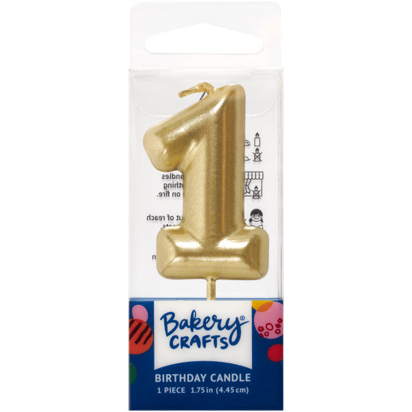 Gold Number Candle - One