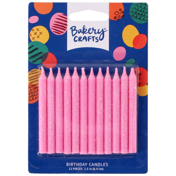 Pink Glitter Party Candles
